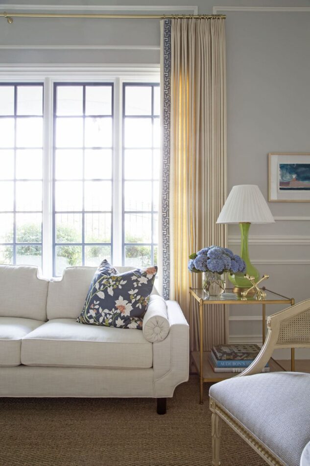 curtains with greek key border by Summer Thornton