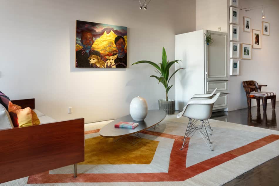 Living room in the loft of Micah Heimlich