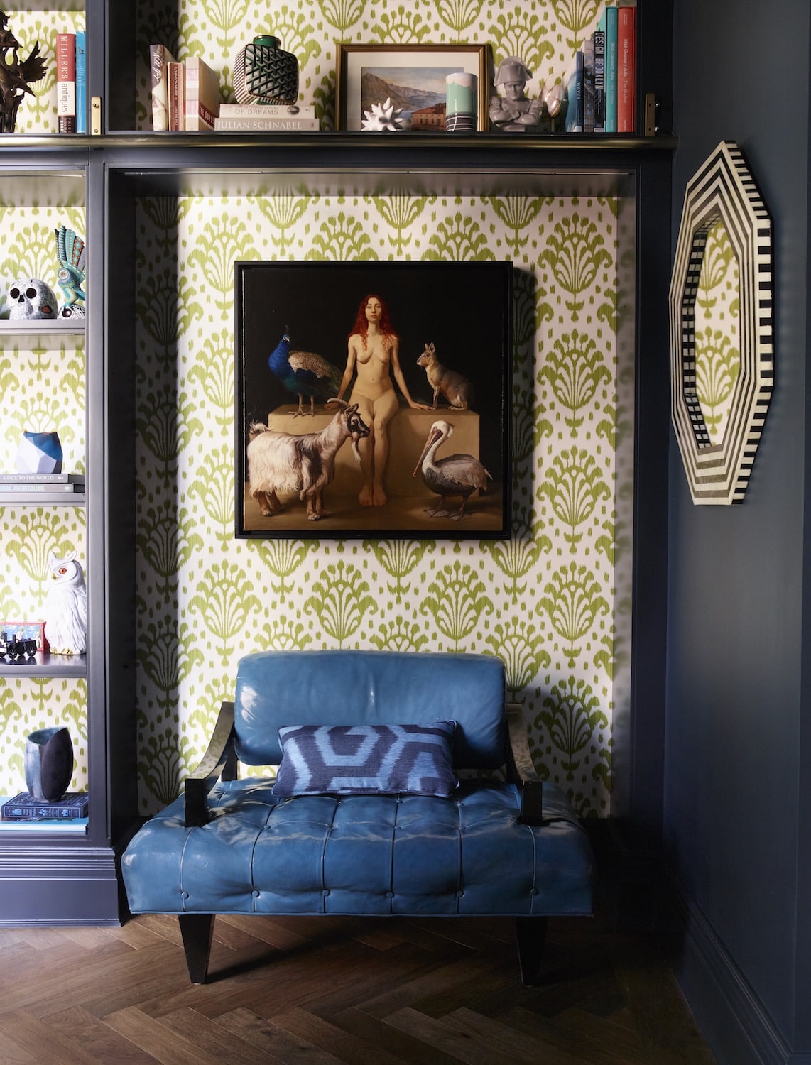 Farrow and Ball's Hague Blue, used by Rebekah Caudwell
