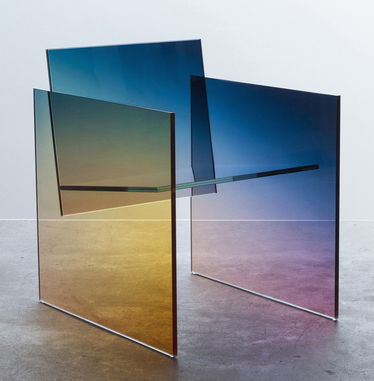 ombre glass chair