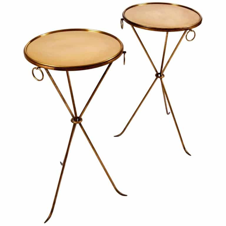 Jean-Michel Frank brass tripod gueridons