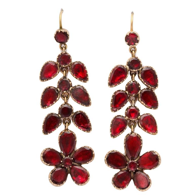 Garnet Chandelier Earrings