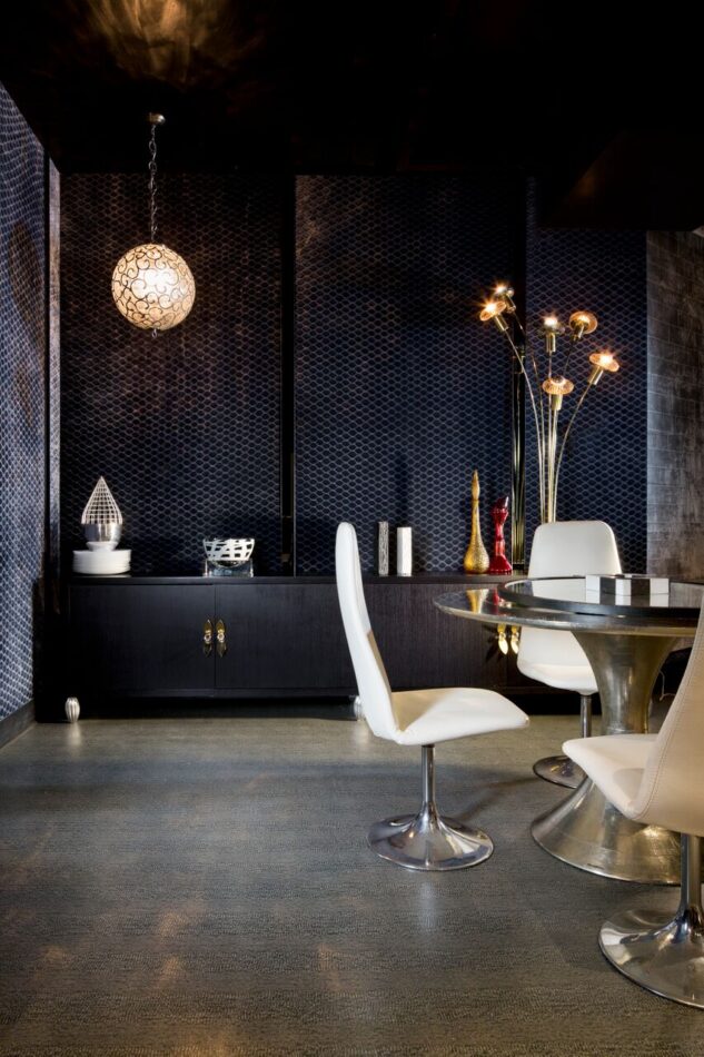Lounge by Kari Whitman sits in the back of a family's home theater