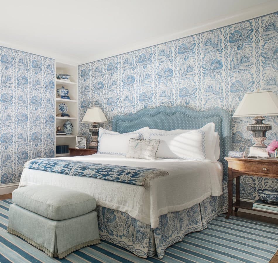 blue and white bedroom by Tucker & Marks