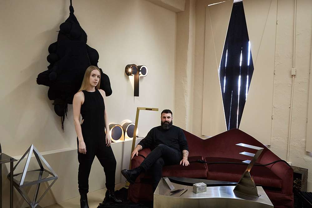 Lauren Larson and Christian Swafford of Material Lust, who collaborated on a series of textiles with To Dødsfall.