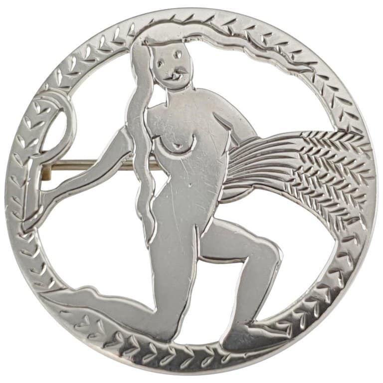 H.G. Murphy sterling silver virgo brooch