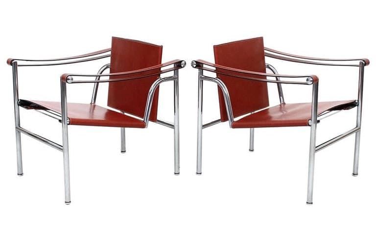 fauteuils en cuir et chrome