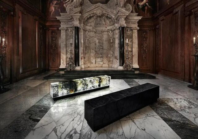 featured image for post: Tom Price Sculpted One of These Benches from Resin, the Other from Coal