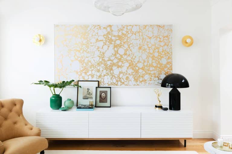 Wabi Bone in Gold Metallic by Calico Wallpaper