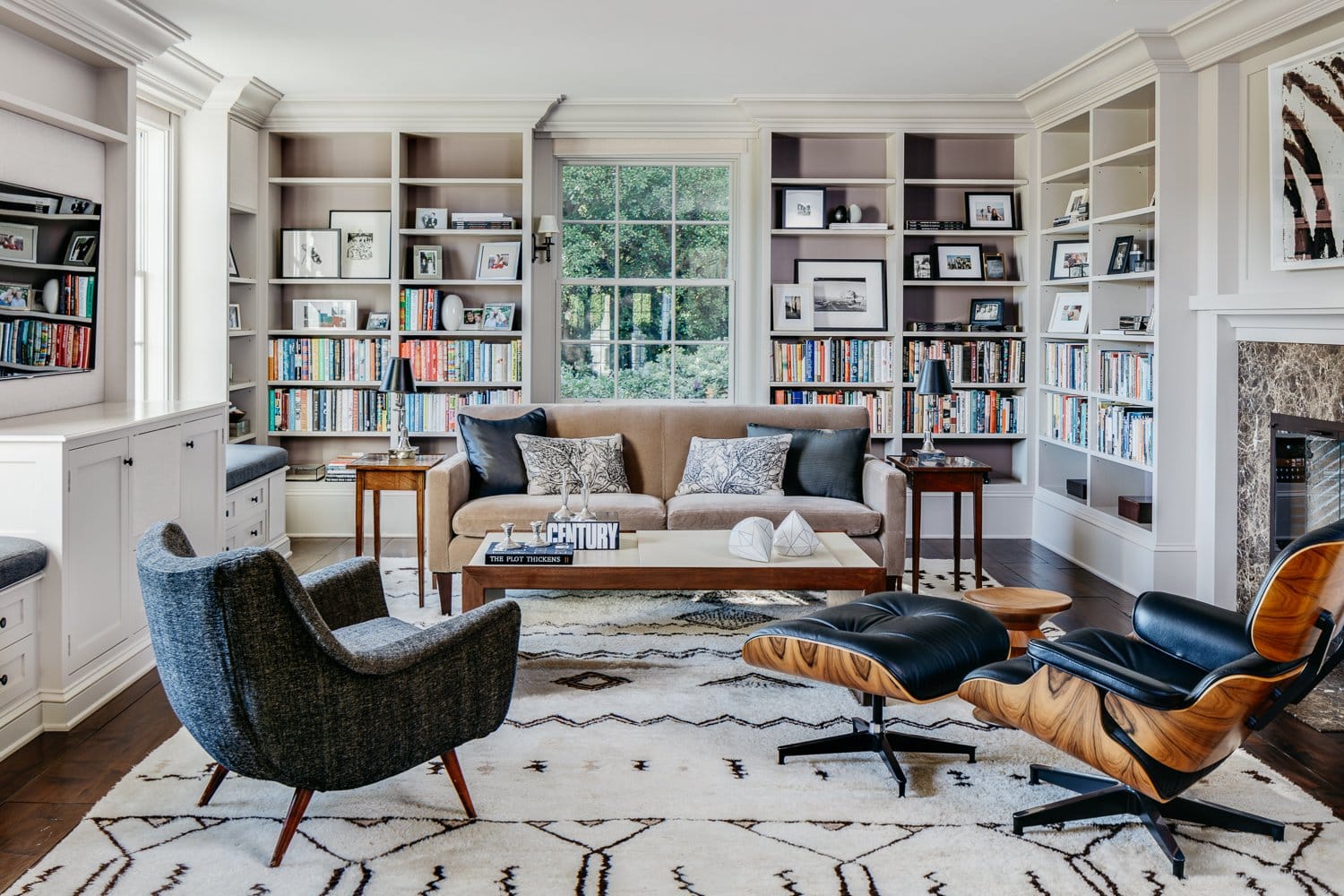 Stylish Shelving And Bookcases Neutral Living Room By Eche