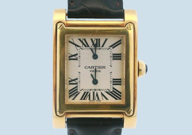featured image for post: This Cartier Tank Watch Shows Two Time Zones with Singular Style