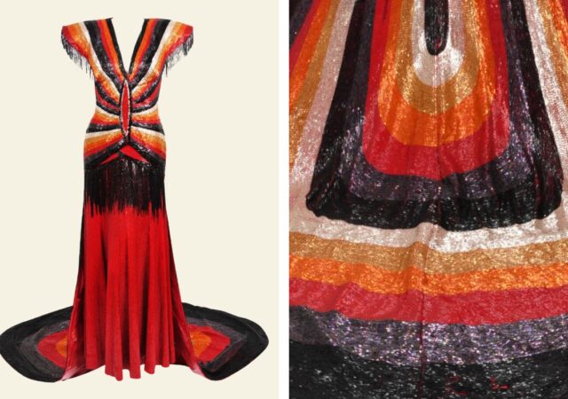 featured image for post: This Two-Piece Beaded Gown by Puerto Rican Designer David Fernandez Is the Embodiment of 1970s Glam