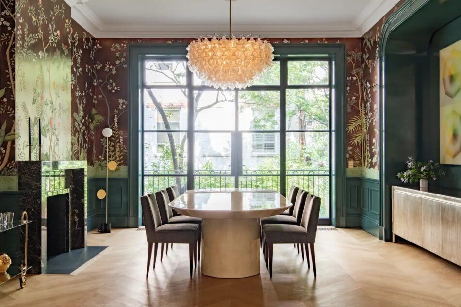 Salle à manger d'une maison de ville de Brooklyn Heights par Elizabeth Roberts Architects