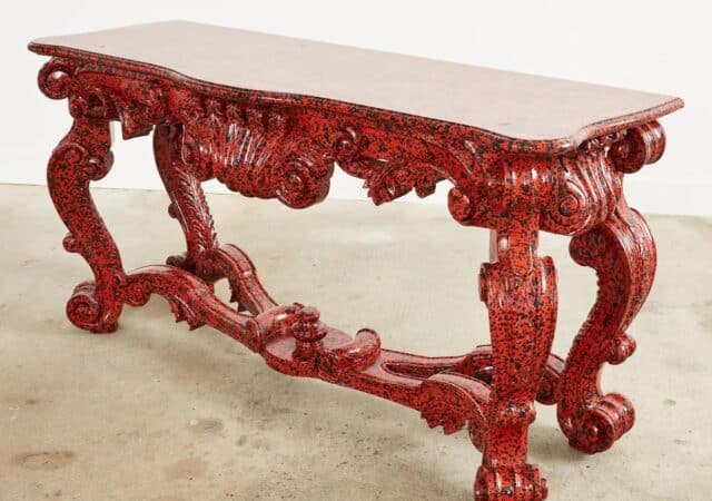 featured image for post: Painter Ira Yeager Customized This Antique Table with His Trademark Speckled Finish