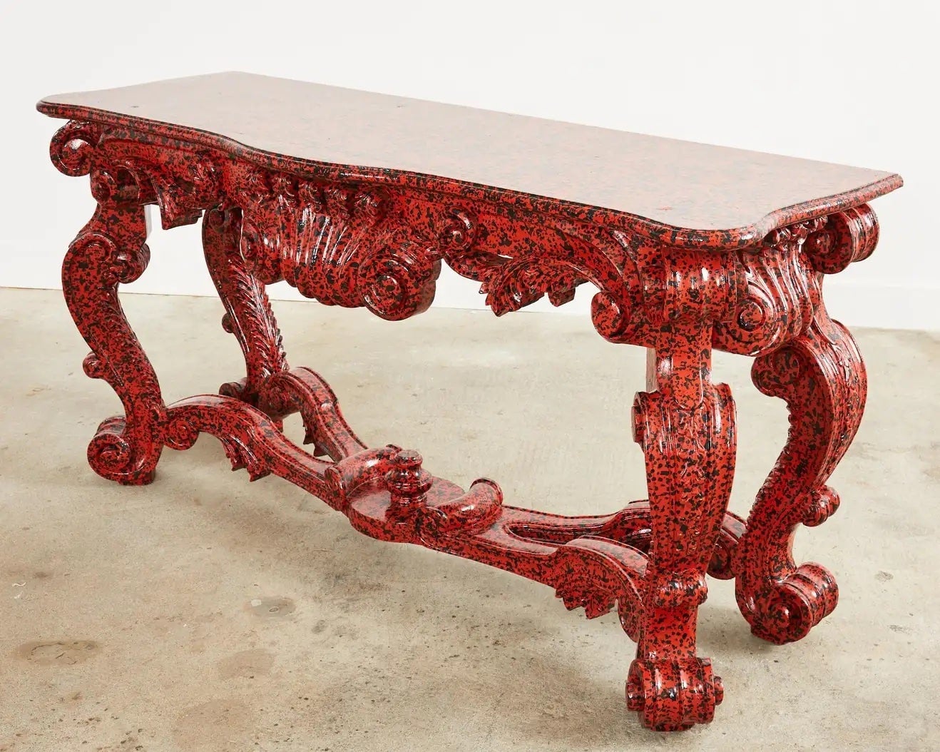 Painter Ira Yeager Customized This Antique Table with His Trademark Speckled Finish