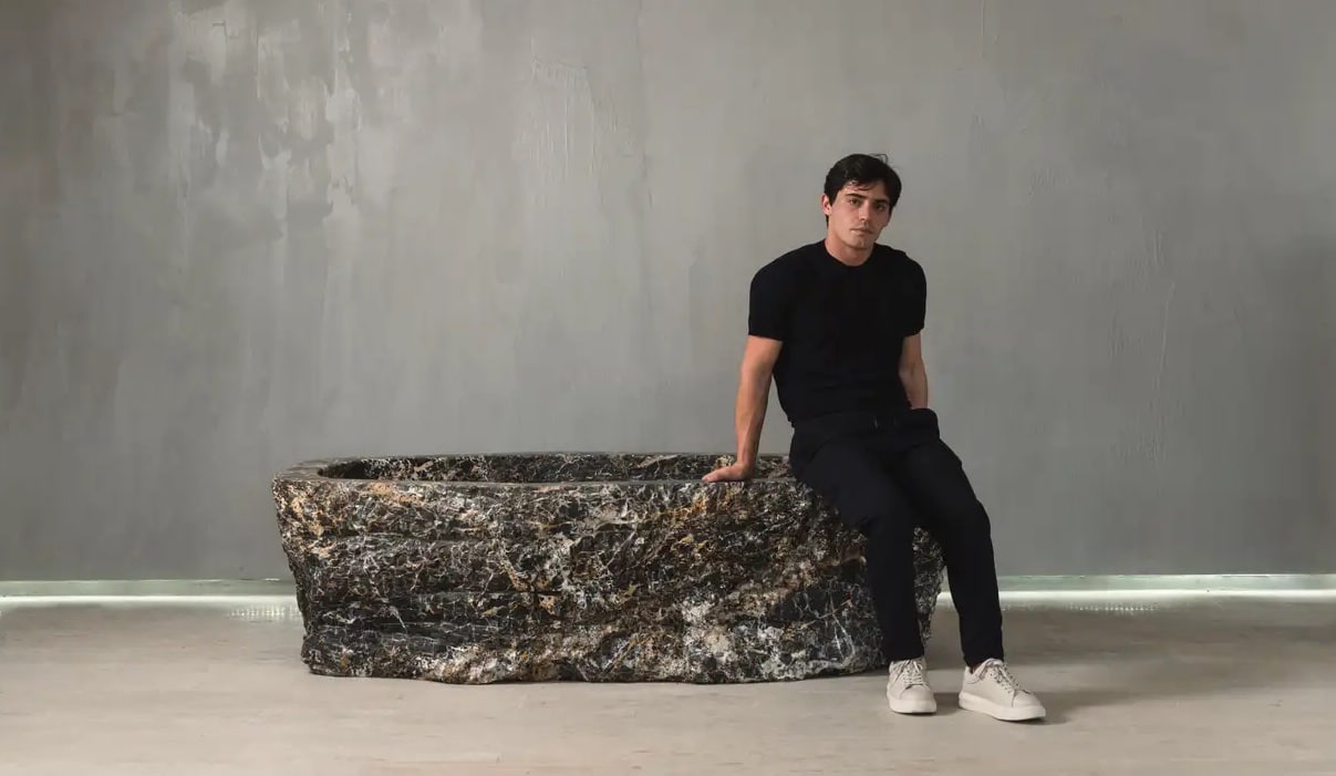Andrés Monnier’s Stone Tub Makes Bathing a Rite of Renewal
