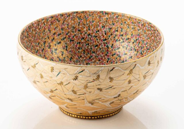 featured image for post: Symbols of Happiness and Rebirth Adorn This Japanese Satsuma Bowl