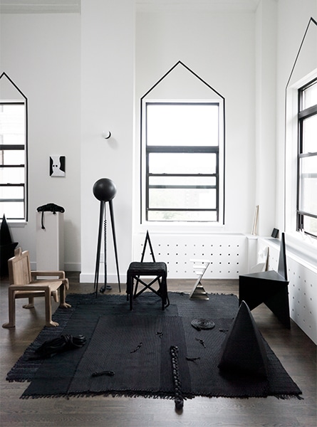A view of Material Lust's light-filled New York City studio.