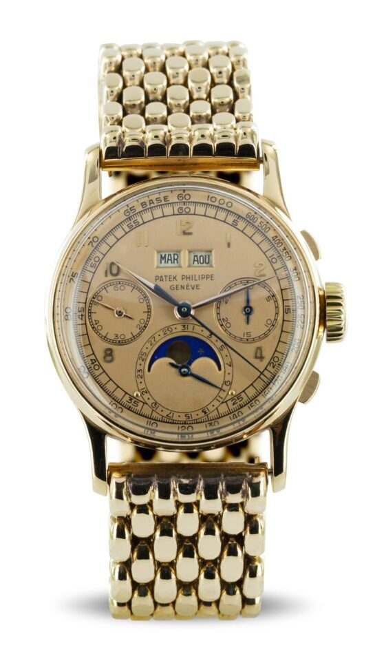 Montre chronographe et calendrier perpétuel de Patek Philippe, réf. 1518R, 1948