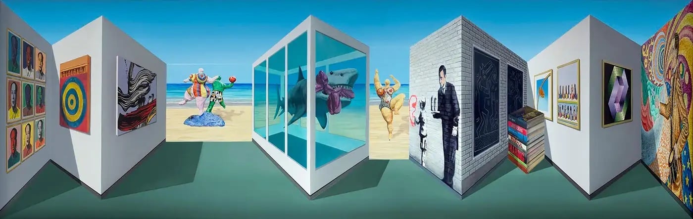 Patrick Hughes’s 3D Painting Takes Us on a Magical Journey through Pop Art History