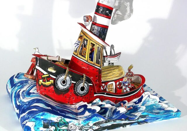 featured image for post: Red Grooms’s 3D Tugboat Is a Chaotic, Comic Take on New York Life