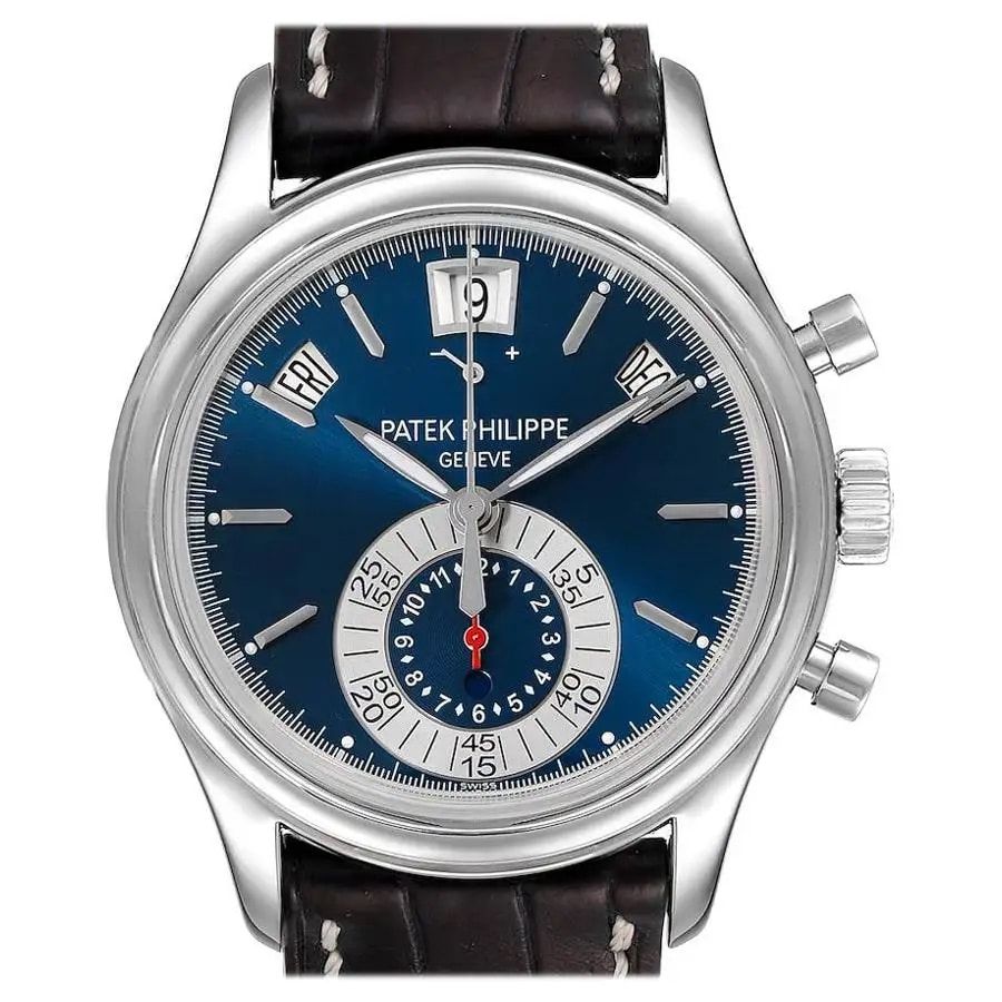 Montre Calendrier annuel Patek Philippe, Complications, or blanc