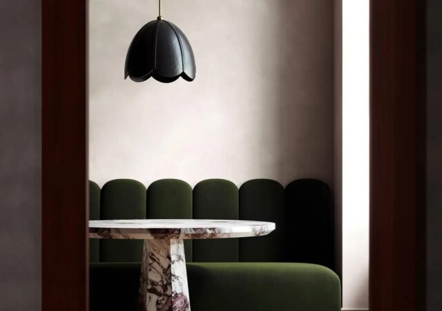 featured image for post: This Handsome Leather Pendant Light Is Crafted Using Saddle-Making Techniques