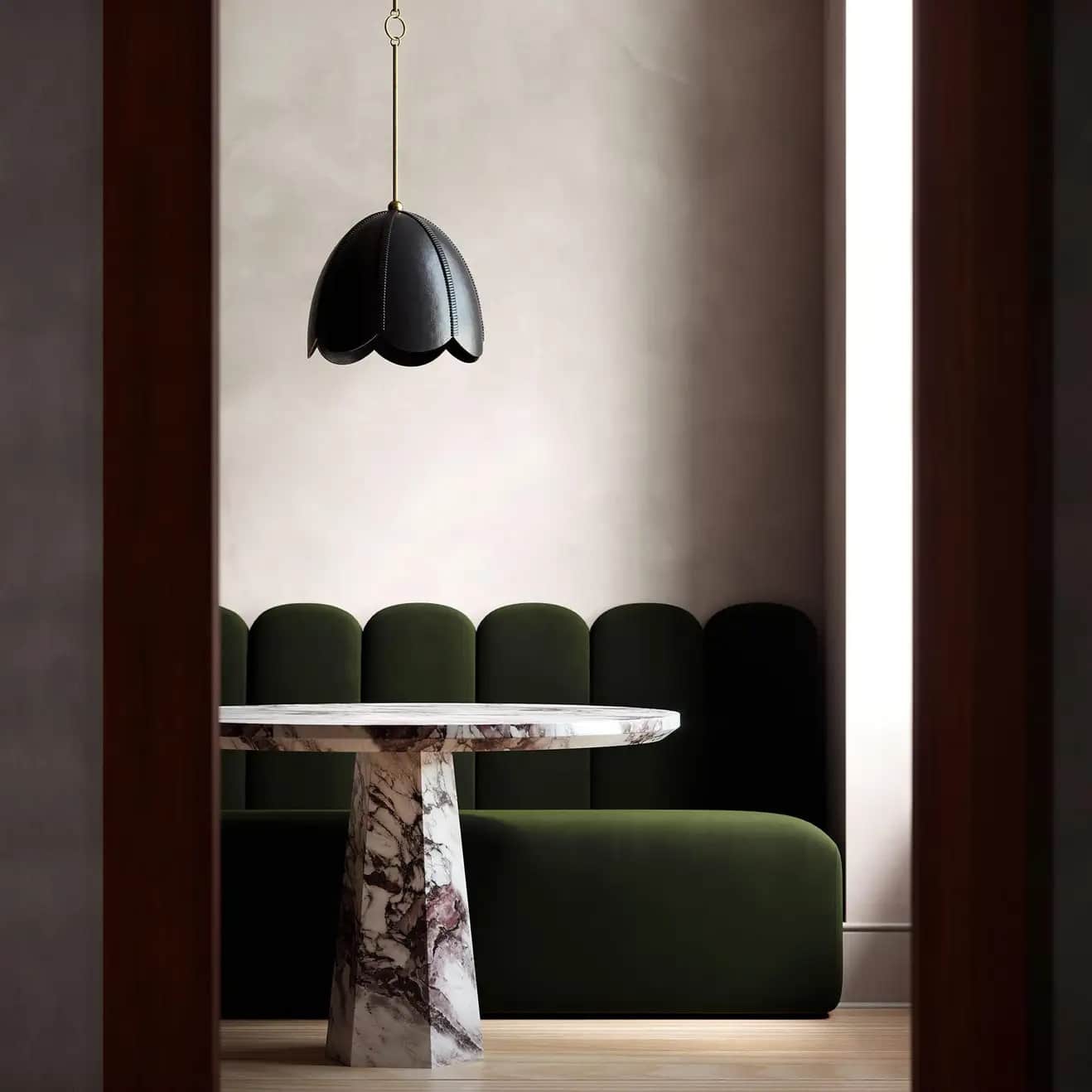 This Handsome Leather Pendant Light Is Crafted Using Saddle-Making Techniques