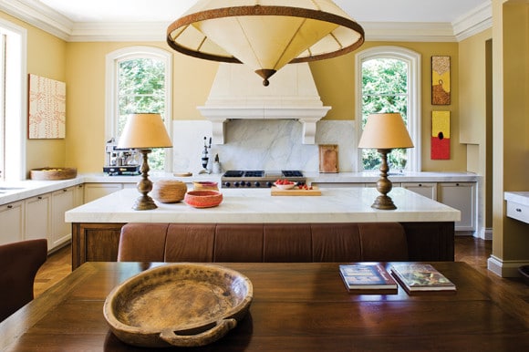 A sunny-hued Melbourne, Australia kitchen by interior designer Thomas Hamel.