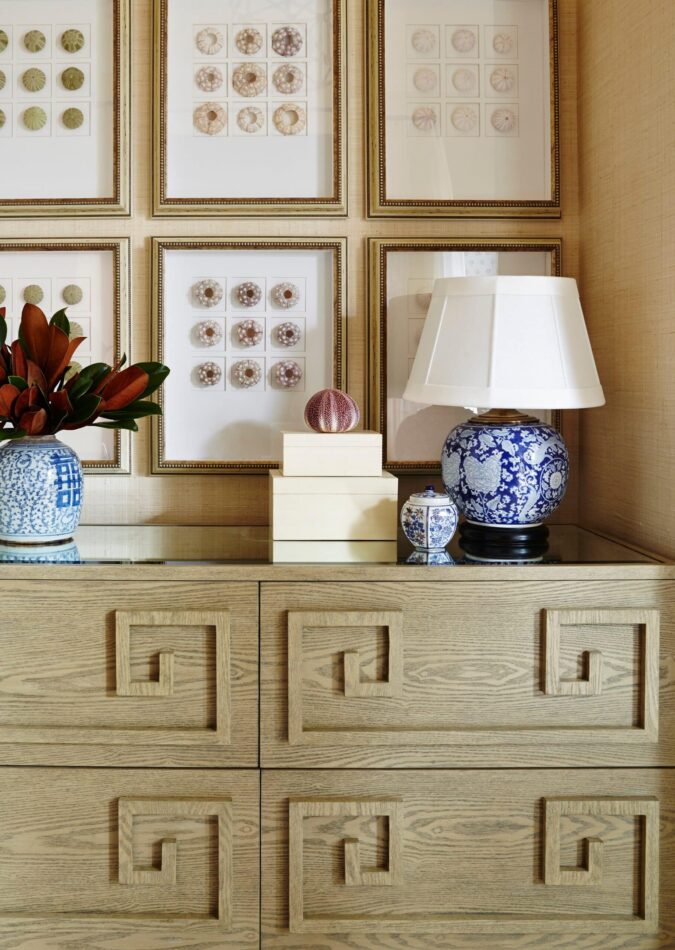 greek key furniture in bedroom by Summer Thornton
