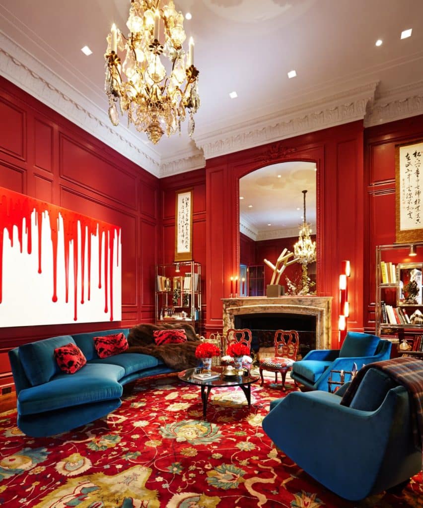 red living room by William T. Georgis