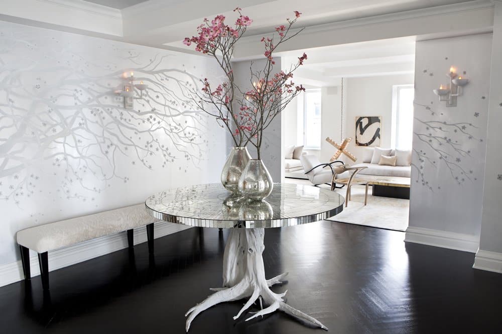 white wall mural