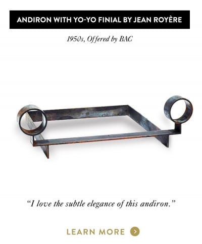 Andiron with Yo-Yo Finial by Jean Royère