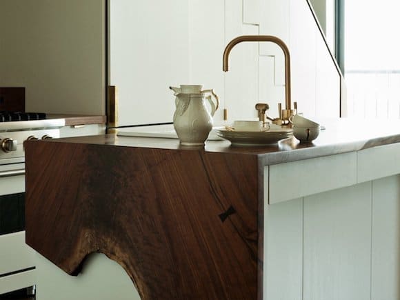 Tea service in a Brooklyn kitchen designed by Workstead