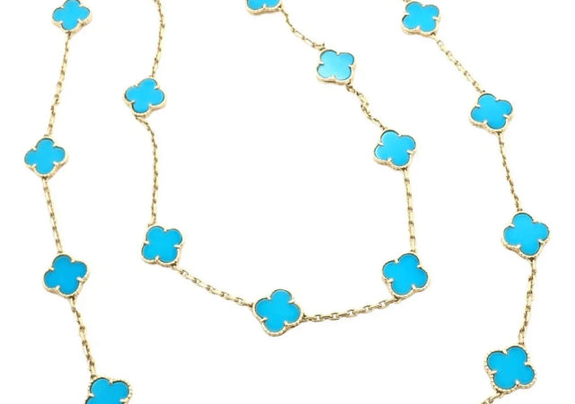 featured image for post: This Turquoise Van Cleef & Arpels Alhambra Necklace Is a Rare and Alluring Find