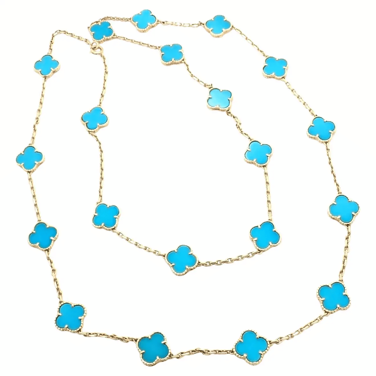 This Turquoise Van Cleef & Arpels Alhambra Necklace Is a Rare and Alluring Find