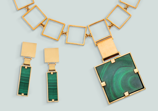 featured image for post: This 1970s Malachite Jewelry Suite Is Statement Dressing at Its Best