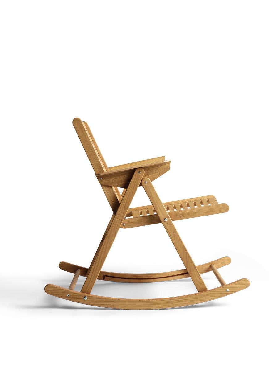 This Niko Kralj Mid-Century Rocking Chair Can Be Folded and Tucked Away