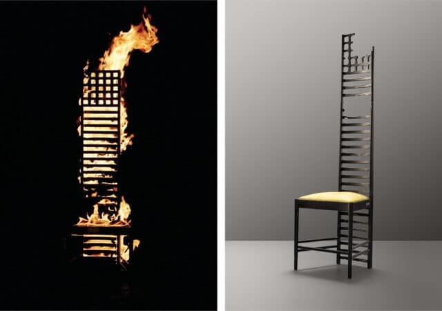 featured image for post: Learn Why Designer Maarten Baas Set This Charles Rennie Mackintosh Chair on Fire