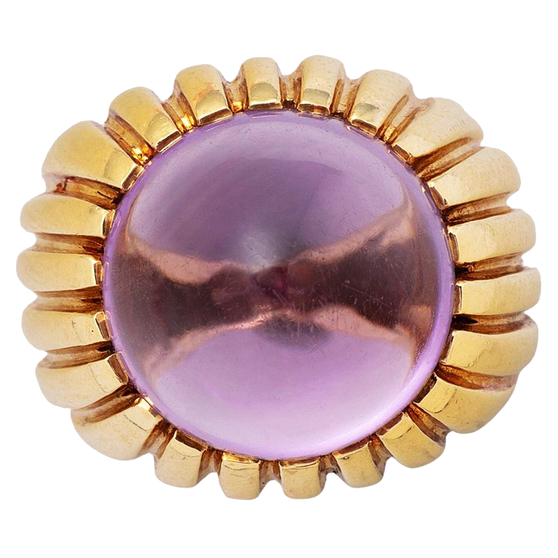 Fred Paris Cabochon Amethyst Ring,  1980