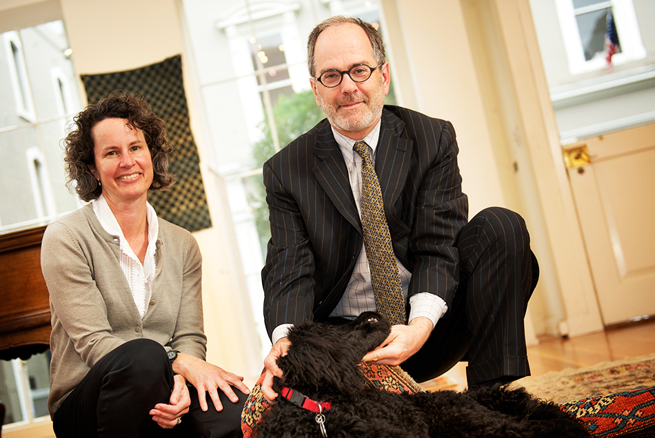 Peter and wife Terry with Renny, their standard Poodle puppy.