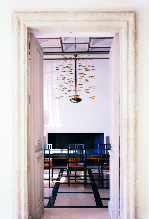 dining room of Yovanovitch’s 17th-century château
