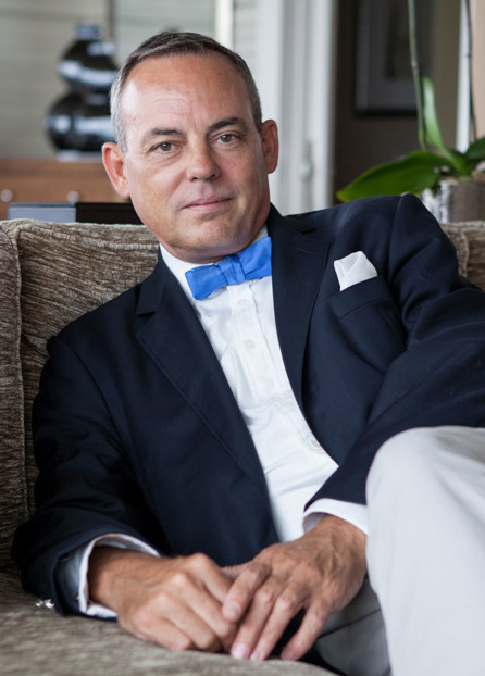 Charlie Scheips came to appreciate de Wolfe's legacy while researching a book on one of her greatest friends, <em>Vogue</em> society columnist Johnnie McMullin. Scheips is seen here at Palais Iéna, in Paris, where de Wolfe once lived. (Its now a Shangri-La Hotel.) Photo by Sophie Arancio