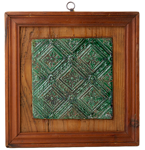 15th century Austrian engraved ceramic tile