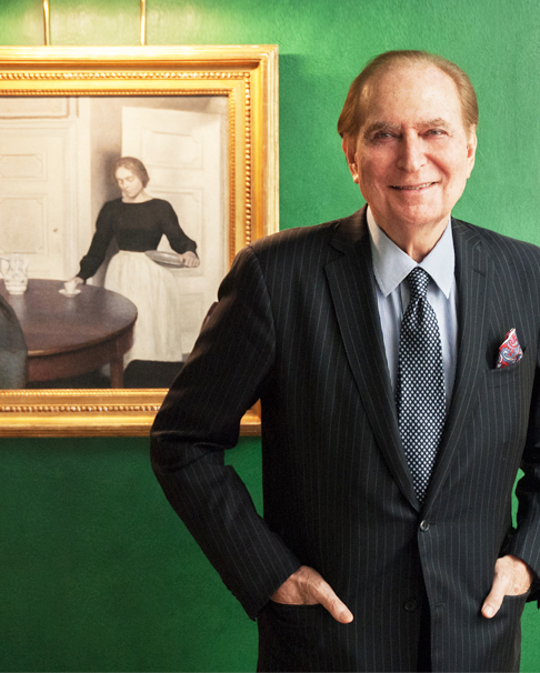 Top: Ambassador Loeb sits in the library of his Manhattan townhouse, designed by famous decorator Sister Parish (whose best-known political design coup was the Kennedy White House), where his prized painting usually hangs.