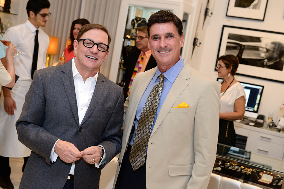 The modern-day celebrity photographer Matthew Rolston (left), with Avery’s son, Ron, at last month’s opening celebration. Photo by Erik Neldner