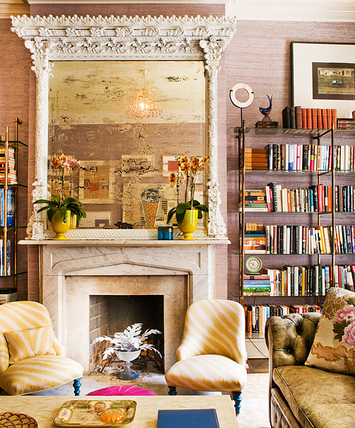 Kemble placed what she calls “one of the most wretched mirrors I have ever fallen in love with,” in a New York City townhouse. Photo by Zach DeSart