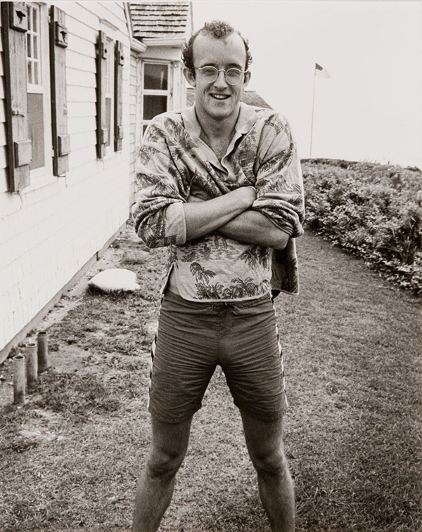 Many of Warhol’s photos, including Keith Haring in Montauk, 1984, offer glimpses of the personal sides of well-known people.