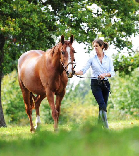 The decorator with her horse, Bertie (photo by John Millar)
