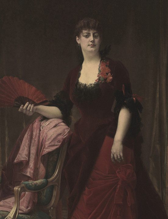 Last month, Manhattan's Metropolitan Museum of Art unveiled the wildly ornate Aesthetic Movement dressing room of the courtesan Arabella Worsham, depicted here in an 1882 portrait by Alexandre Cabanel (courtesy Fine Arts Museums of San Francisco, Gift of Archer M. Huntington, 1940). Top: A detail of the room's frieze, hand-painted by Italian-born artist Domenico Tojetti